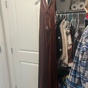 Terracotta Velvet Revelry Bridesmaid Dress